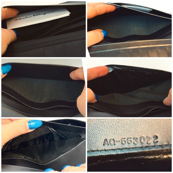 Salvatore Ferragamo Ganchini Leather Dark Brown Long Billfold Wallet - Picture 11 of 13